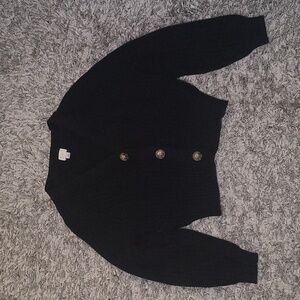 A New Day Black Button Up Sweater Cardigan